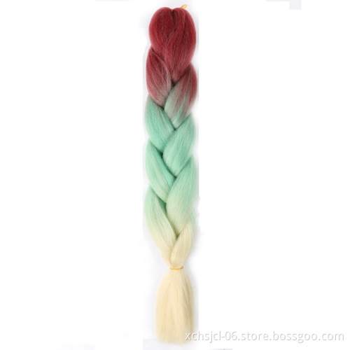 Jumbo Braiding Hair Extensions Braiding Hair 24 Inch Ombre Multiple Tone Colored Synthetic Hair for Women